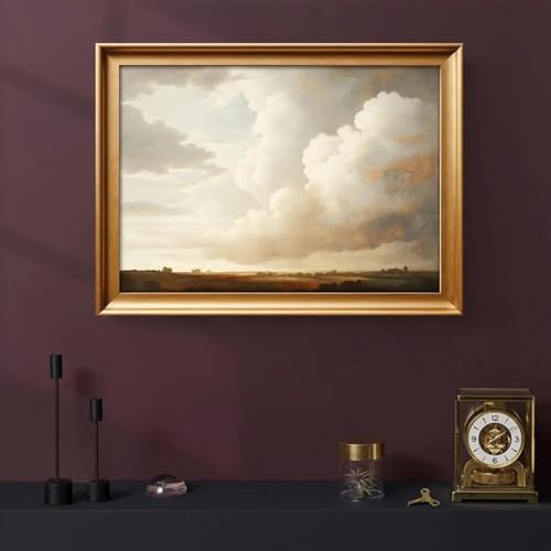 Peinture sur toile nuages oiseaux décoration d'intérieur chic