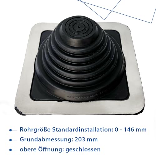 Rohrmanschette 6-146mm, Nr. 3 von Nordbleche für Trapezbleche, Dachpfannenbleche, Trapezprofile