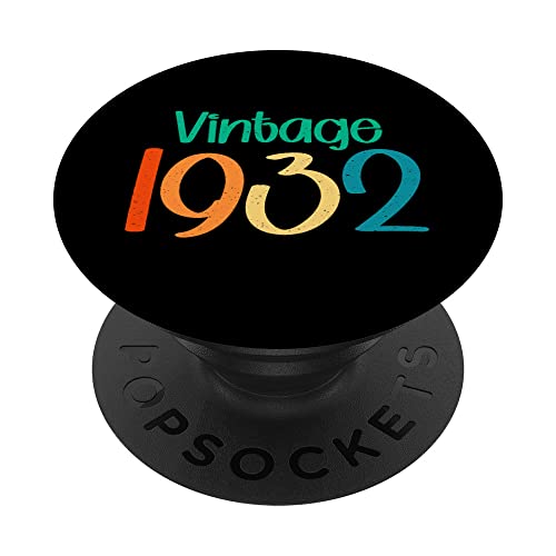 Vintage 1932 cumpleaños camisetas 90 años retro gráfico PopSockets PopGrip Intercambiable