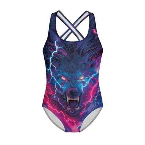 Image of Girls One Piece Cat Swimsuits Quick Dry Cartoon Beach Bathing Suit Crossback Swimwear for Kids 5-14 Years