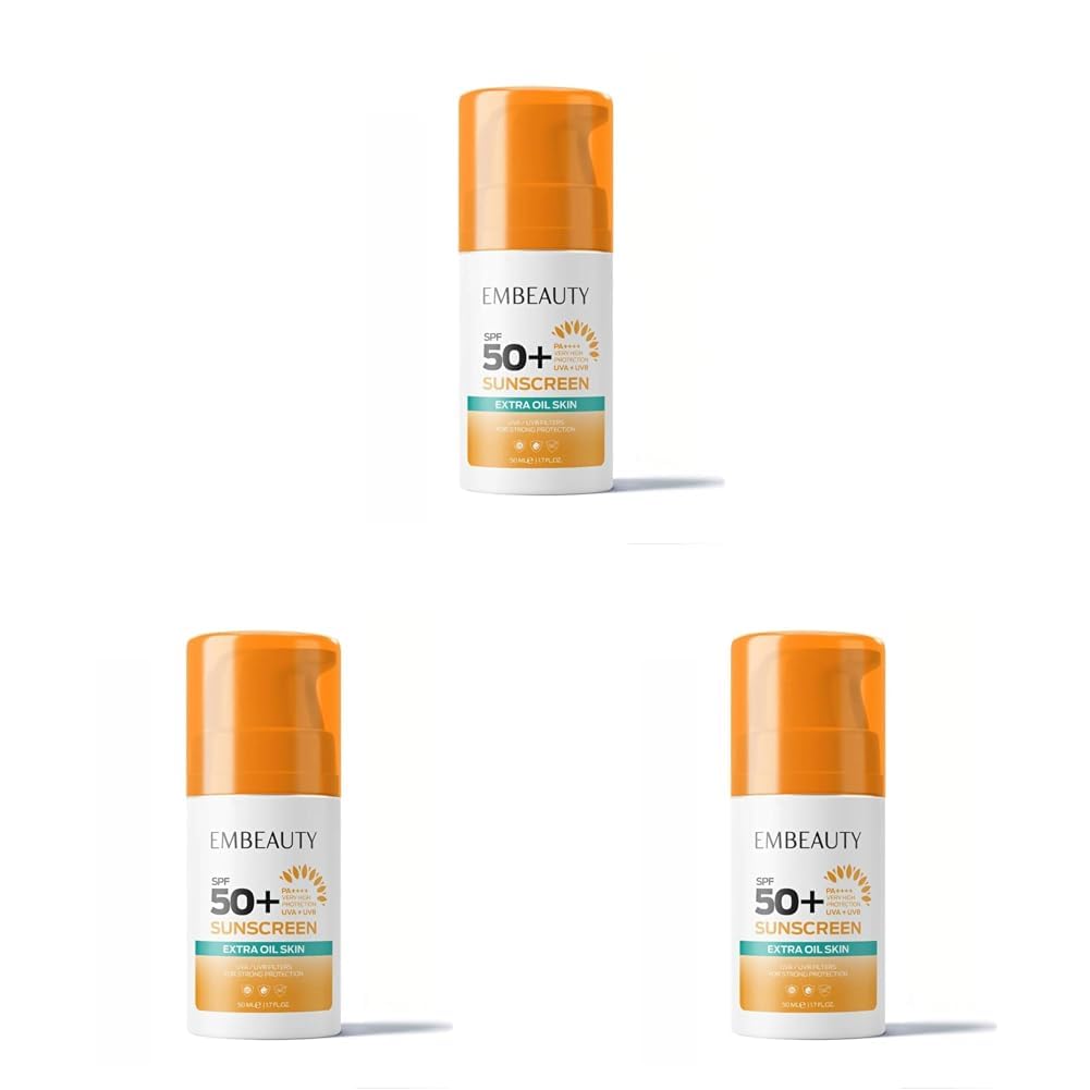 Akne Eğilimli Ciltler için Yüz Güneş Kremi SPF50+ 50 ml (3 paketi)
