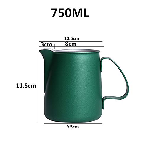 DFHTR Lattiere Serbatoio per Schiuma di Latte in Acciaio Inossidabile per Schiuma di Latte Adatto per caffè, Latte E Schiuma di Latte 350 Ml / 500 Ml / 750 Ml
