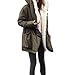 Produktbild Hirolan Frauen Kapuzenpullover Winter Warm Collegejacke Dicke Fleece Parkajacke Faux Pelz Mantel Sweatshirt Mit Kapuze Graben Outwear (XL, Armeegrün)