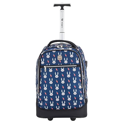 WIRES School bag 3 PCS set All in One 2 WHEEL Rolling Backpack Incloude Pencil case, Lunch bag and trolley backpack UNISEX