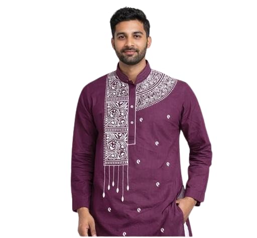 Chandana Saree House Classic Cotton Work Solid Men Kurta Panjabi| Traditional, Ethnic, Comfortable, Breathable, Lightweight, Skin Friendly|SL_283-picture-15