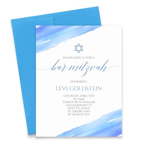 Custom Bar Mitzvah Invitations With Envelopes