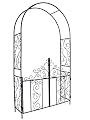 1. GO Steel Garden Arch with Gate, 7'5'' High x 4'2'' Wide, Garden Arbor for Various Climbing Plant, Outdoor Garden Lawn Backyard