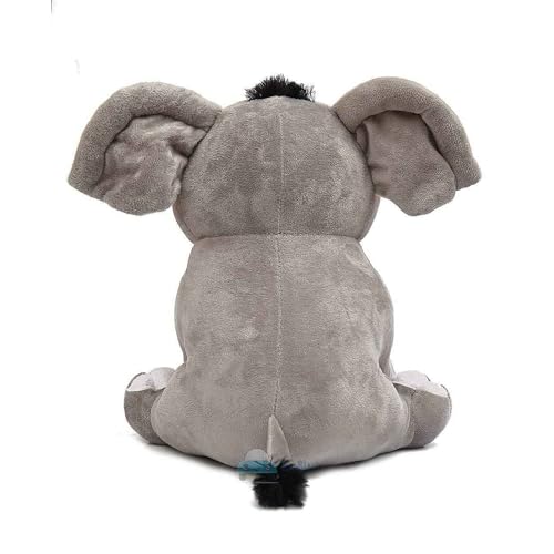 Image of DearJoy Baby Elephant with Monkey Soft Toy Grey - Height 35Cm