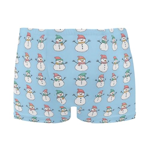 Christmas Xmas Snowman Cute Mens Swim Trunk Swimwear Bathing Suit Swim Brief Square Leg Board Short S B0403525