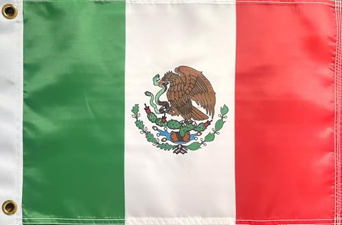 HSTENXY 1218 Inch Durable Mexico Boat Flag State Flag for Outdoors ATV UTV and Golf Carts Showcasing Patriotism with 2 Brass Washers