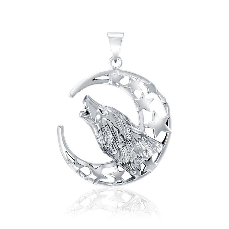Pendentif loup et lune en argent pour sublimer votre style quotidien