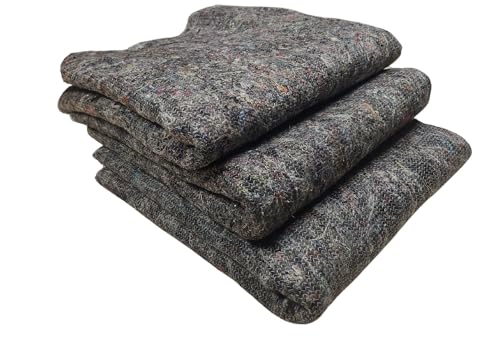 LNT France – Lot de couvertures de déménagement 150x200 cm, 300 g/m², fibres recyclées, protection meubles, garde-meuble, transport, réutilisables et...