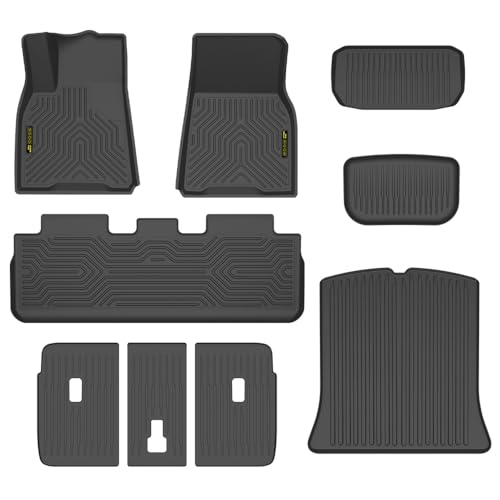 PIT66 Floor Mats Cargo Liners 9PCS Compatible with Tesla Model Y 2020-2024 5 SEAT (NOT for 7 SEAT) Premium All Weather Automotive TPE Liners Accessories Fit Tesla Model Y 2020-2024 5 SEAT |