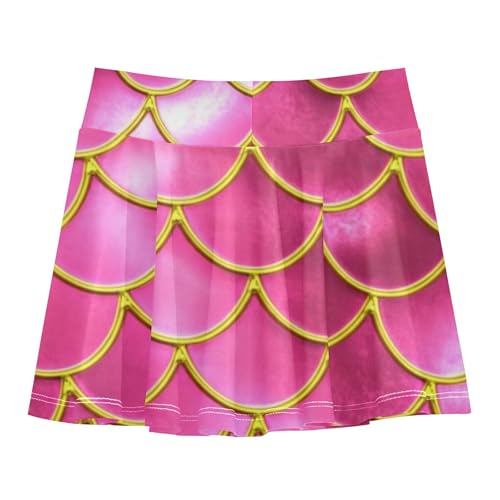 Athletic Shorts Girls Skorts Kids Tennis Skirts Casual Butterfly Mermaid Fish Scales Pink 3t2