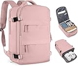 Mochila de viagem grande para mulheres e homens, mochila de mão, mochila de caminhada, Compartimento para Notebook, Sapatos e Entrada USB, para viagens, Cinza, 30L, Mochilas de viagem (Rosa, Grande)