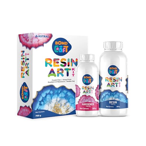 Image of Epoxy Resin Art 750 gm|Crystal Clear 2-Part Liquid Epoxy for DIY Crafts, Jewellery, and Casting Projects | Glossy Finish, Bubble-Free, UV-Resistant, Self-Levelling Resin