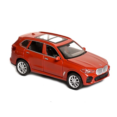 Image of Braintastic Model Diecast Car Toy Vehicle Pull Back Friction with Openable Doors Light & Music Toys for Kids Age 3+ Years (AK Metal Series BMW Red)