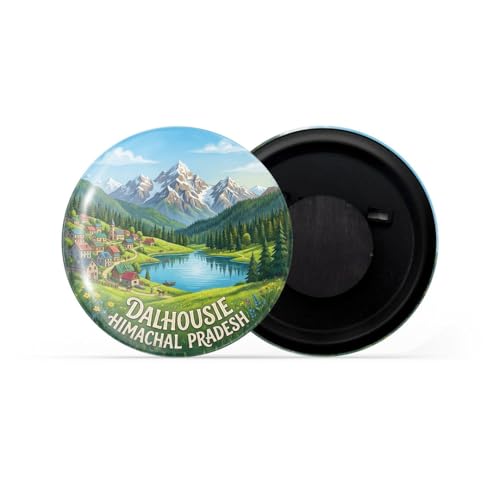 Image of dhcrafts Fridge Magnet Multicolor Himachal Pradesh Dalhousie Himachal Pradesh Glossy Finish Design Pack of 1 (58mm)