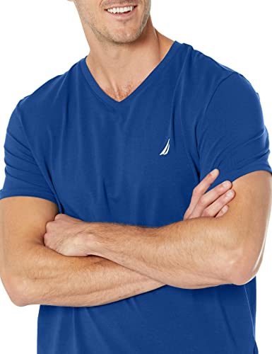 Nautica Men's Short Sleeve Solid Slim Fit V-Neck T-Shirt, Estate Blue, X-Large - image 3