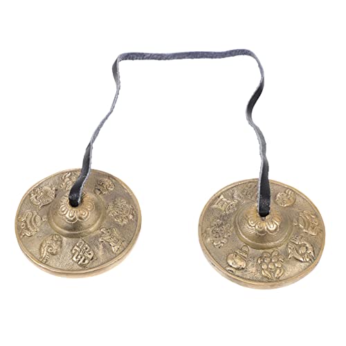 Abaodam Brass Cymbal Bell with Storage Bag Copper Meditation Chime Percussion Instrument for Meditation for Beginners Experts
