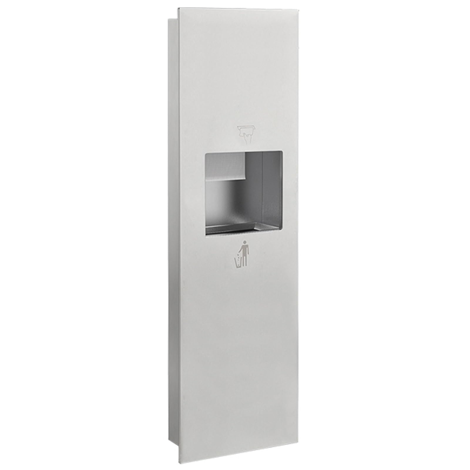 Distributeur d'essuie-tout en acier inoxydable 304 avec poubelle, accessoire de toilettes commerciales pour zones à fort trafic, design durable et fiable