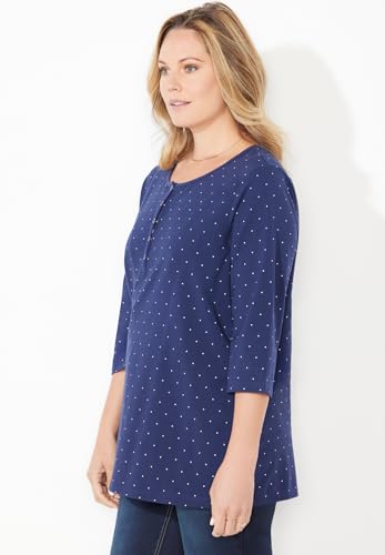 Catherines Women's Plus Size Suprema Snap-Placket Tee3