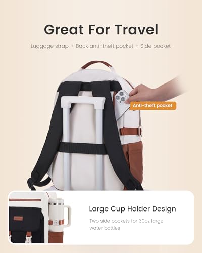 LOVEVOOK School Backpack for Teen Girls，Casual School Backpack 14-18 Teenage 15.6 Inch Laptop Bookbag, Cute Big Student Laptop Backpack for College Women Middle High School Travel Daypack4