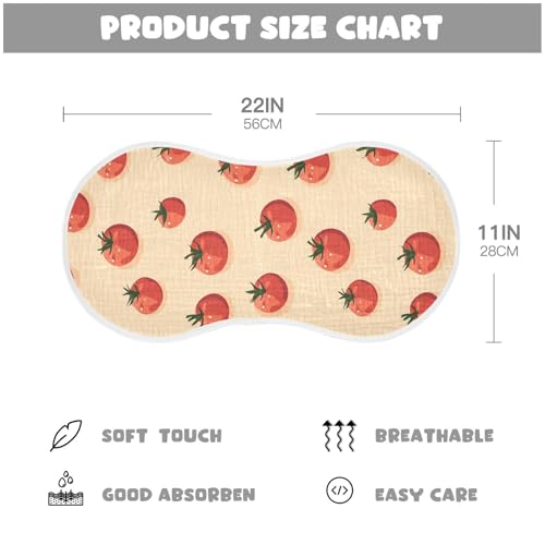4 Pack Baby Burp Cloths, Soft Absorbent Burping Cloths for Babies, Cotton Milk Spit Up Rags, Large Size for Newborns, Baby Boys and Girls (Red Tomatoes)4