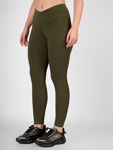 Image of Imperative Regular High Waist Stretchable Gym Tights Leggings with Crossover Belt for Women & Girls | Gym Wear /Active Wear Tights Yoga Pants.