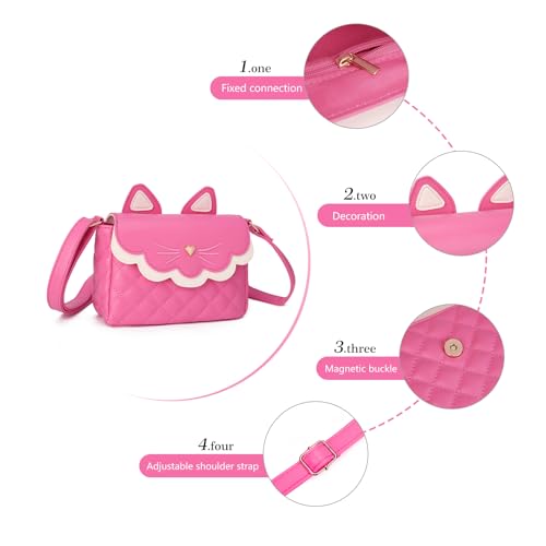 Image of Gladdon Teen Girls Crossbody Bag Cute Cat Wallet for Girl Birthday Gifts Purses