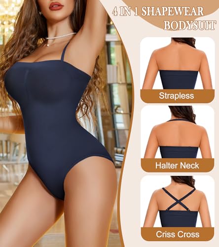 Image of Strapless Shapewear for Women Tummy Control Triangle Bodysuit Body Shaper