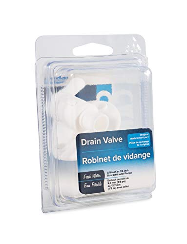 Image of Camco 22223 Drain Valve - 3 /8 inch or 1 /2 inch Dual Barb with Flange, White (Pack of 6)