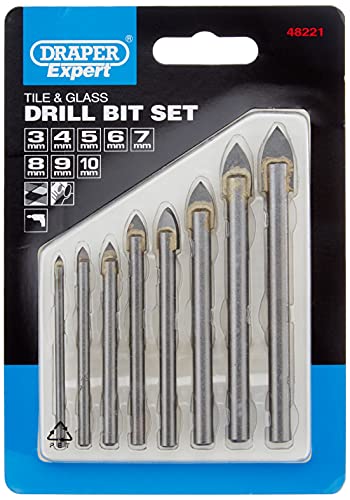 Draper 48221 Expert Tiles and Glass Drilling Set, 8 Pieces , Blue