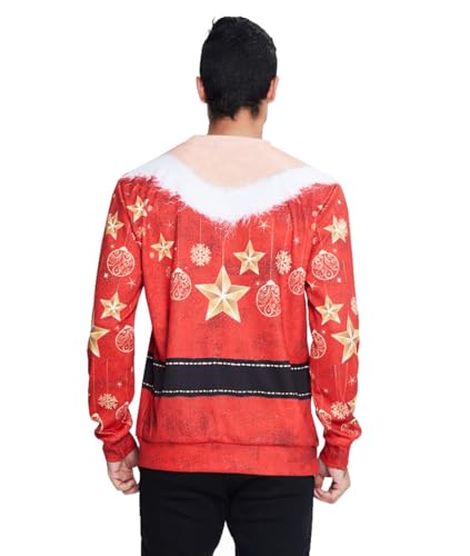 Idgreatim Unisex Ugly Christmas Crewneck Sweatshirt Novelty 3D Graphic Long Sleeve Sweater Shirt