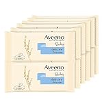 Aveeno Baby Daily Care Wipes Baby & Toddler Soft Wet Wipes with Oat Extract & Aloe Vera, Fragrance Free, Sulfates & Alcohol (Pack of 12)