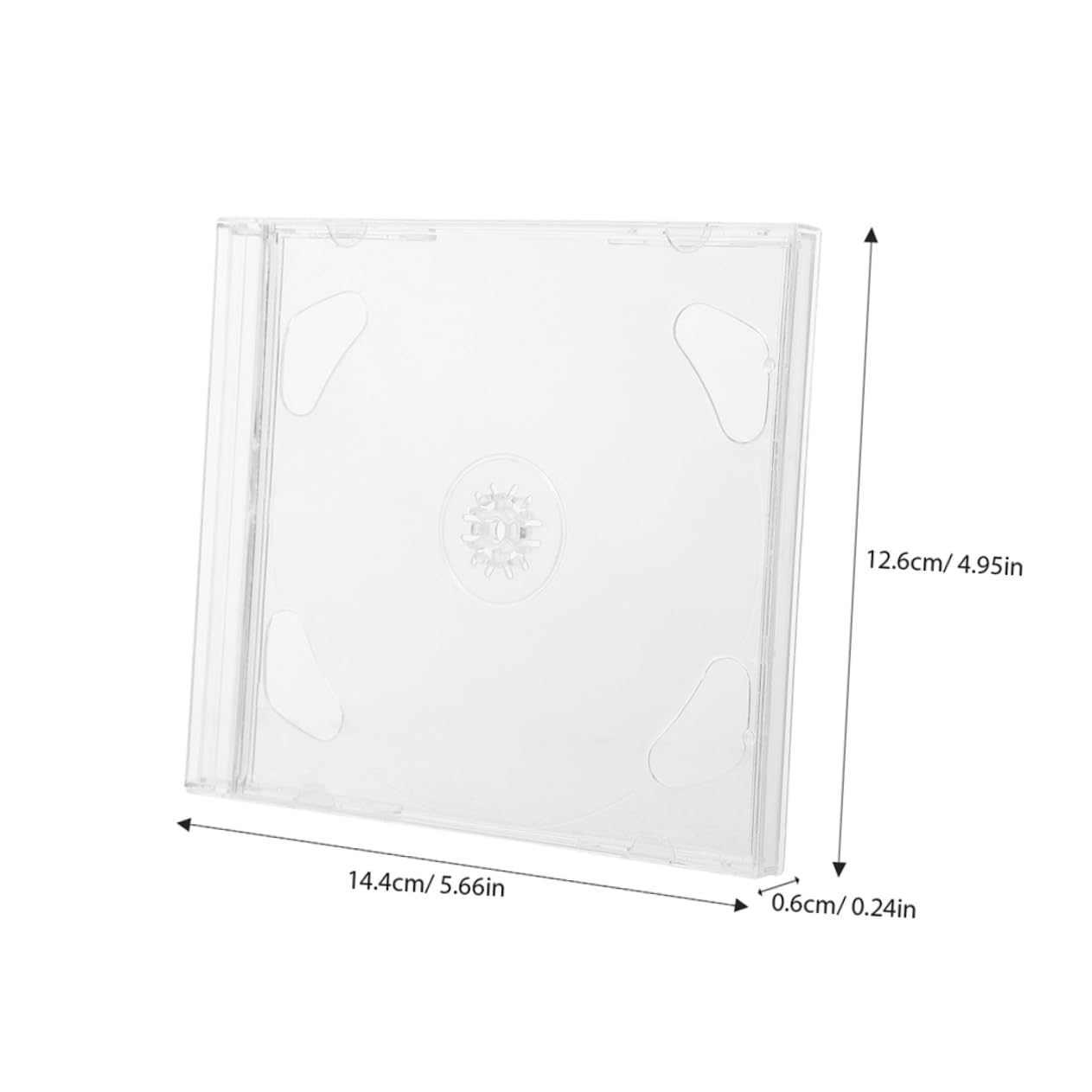 GRIRIW 4Pcs Transparent CD Storage Cases Disc Organizer Box for Dvds Portable Holder with Easy for Music Movie