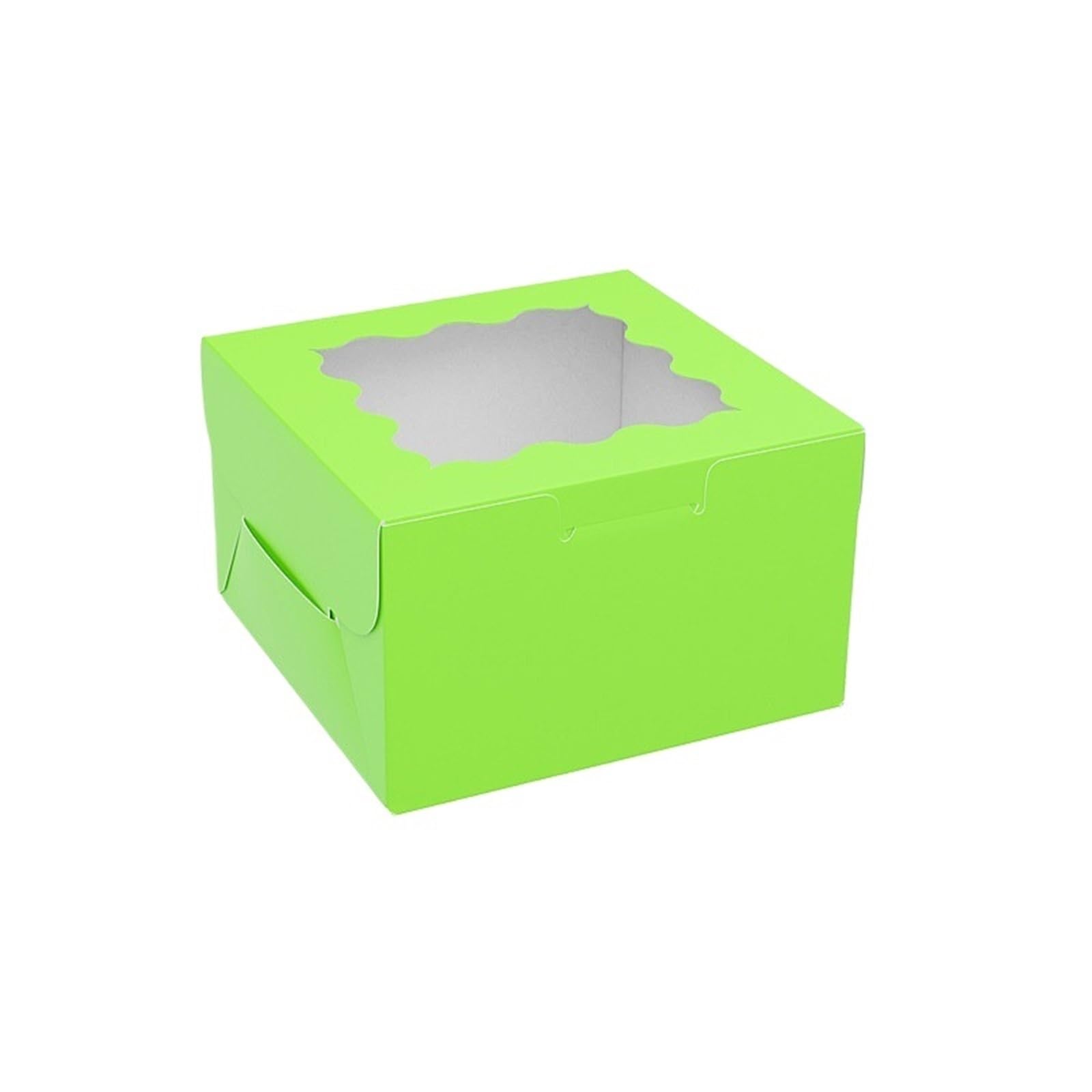 XPJYUA Bakery Boxes with Clear Window StoBag 20pcs Color Kraft Paper Box With Window Small Packaging For Cake Dessert Cookies Doughnut Storage Baking Party Favor(Green)
