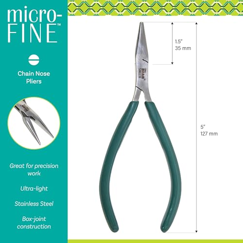 Pince à bec fin Beadsmith PL5810 de 12,7 cm pour création de bijoux de précision - 4