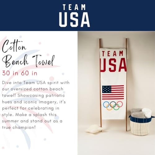 Franco Collectibles Team USA Paris Olympics Super Soft Cotton Bath/Pool/Beach Towel, 60 in x 30 in, (Officially Licensed Product) by Franco - Image 3