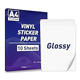 Materiale: vinile DAVBIR A4 carta lucida adesivo in vinile stampabile etichetta di carta 10 fogli for HP Epson Canon stampante a getto d\'inchiostro confezione regalo stazionario etichetta fai da te perfection
