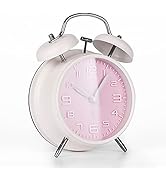 PILIFE 4" Non-Ticking Vintage Classic Bedside/Analog Alarm Clock with Backlight,3D Dial,No Snooze...