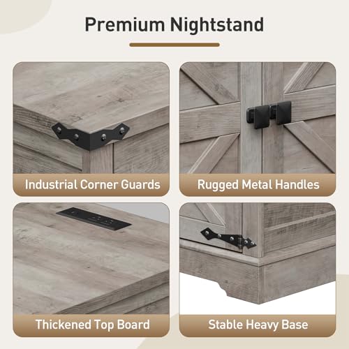 RALGEND 24'' Farmhouse End Table with Charging Station for Living Room - image 8