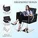 Barber Salon Chair for Barbershop - Load Weight 330 Lbs,Heavy Duty Hydraulic Pump Height Adjustable,360°Swivel with Footrest,Soft Leather with Armrest,Salon Spa,Hair Styling Stylist,Braiding (Black)