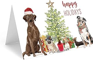 Red Door Inspirations Dog Holiday Christmas Cards, 20 card and envelopes (Dog Holiday Christmas Card)
