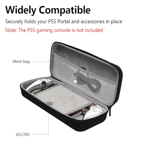 Natbok Premium Carring Case for PlayStation Portal Remote Play,Travel Storage Case for PS5 Handheld Consoles, Shockproof,Anti-Collision Black Handbag + Playstation Portal Clear Case + Screen Protector - Image 3