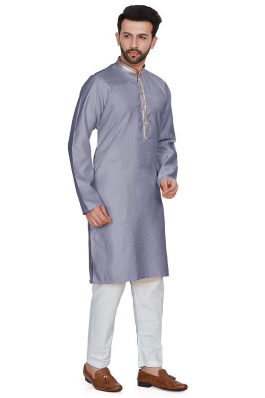 Image of BE ACTIVE Cotton Jacquard Blend Kurta for Men | Traditional and Elegant Design | Full Sleeve Kurta