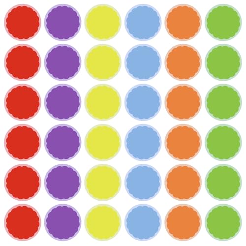 36Pcs 6 Inch Floor Stickers for Classroom, Floor Dots for Line up Markers Self Adhesive Vinyl Floor Decals for Preschool and Kindergarten Elementary Teachers (Classic Style)