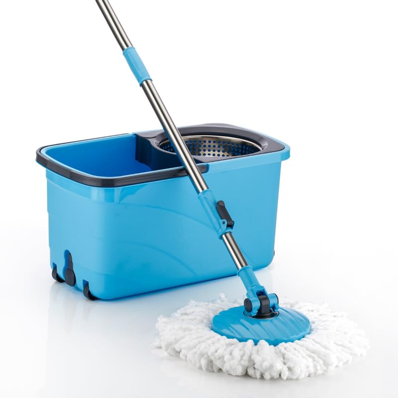 VIRAT Rapid Floor Cleaning Kit: 360° Spin Mop, Stainless Steel Wringer Bucket with Microfiber Refill, and Cleaner Machine Combo - Effortless Cleaning for Sparkling Floors, Blue Color (B0CY5GS1FH) Amazon Price History, Amazon Price Tracker