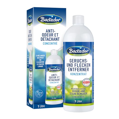 Bactador Enzyme Cleaner Concentré 1L - Destructeur odeur urine chat & détachant microbiologique – Anti odeur - Desodorisant litiaire chat - Nettoyant...