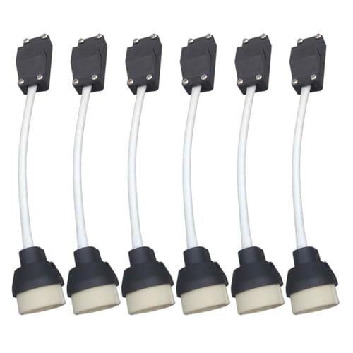 (6 piezas) Portalámparas GU10 Base de cerámica y bloque de terminales/puente con cable y funda aislante - Conector adaptador de casquillo de bombilla para LED halógeno..